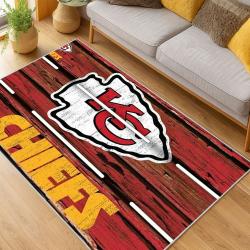 nfl kansas city chiefs football team logo sport carpet area rug home decor living room kccw106