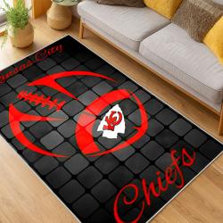 nfl kansas city chiefs football team logo sport carpet area rug home decor living room kccw107