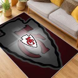 nfl kansas city chiefs football team logo sport carpet area rug home decor living room kccw109
