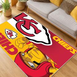 nfl kansas city chiefs football team logo sport carpet area rug home decor living room kccw111