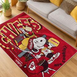 nfl kansas city chiefs football team logo sport carpet area rug home decor living room kccw118