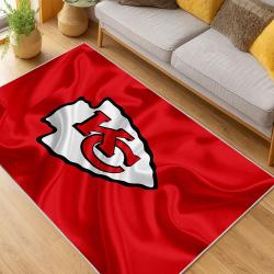 nfl kansas city chiefs football team logo sport carpet area rug home decor living room kccw121