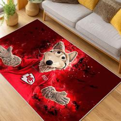 nfl kansas city chiefs football team logo sport carpet area rug home decor living room kccw126