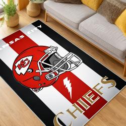 nfl kansas city chiefs football team logo sport carpet area rug home decor living room kccw129