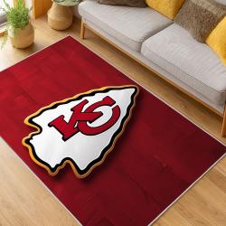 nfl kansas city chiefs football team logo sport carpet area rug home decor living room kccw132