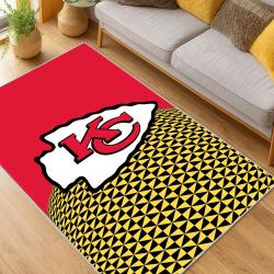 nfl kansas city chiefs football team logo sport carpet area rug home decor living room kccw134