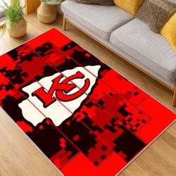 nfl kansas city chiefs football team logo sport carpet area rug home decor living room kccw136