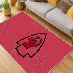 nfl kansas city chiefs football team logo sport carpet area rug home decor living room kccw137