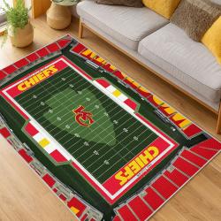 nfl kansas city chiefs football team logo sport carpet area rug home decor living room kccw139
