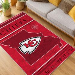 nfl kansas city chiefs football team logo sport carpet area rug home decor living room kccw141