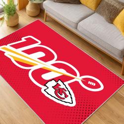 nfl kansas city chiefs football team logo sport carpet area rug home decor living room kccw142