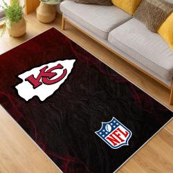 nfl kansas city chiefs football team logo sport carpet area rug home decor living room kccw144