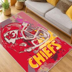 nfl kansas city chiefs football team logo sport carpet area rug home decor living room kccw149