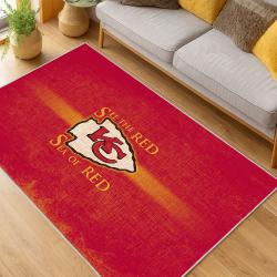 nfl kansas city chiefs football team logo sport carpet area rug home decor living room kccw152