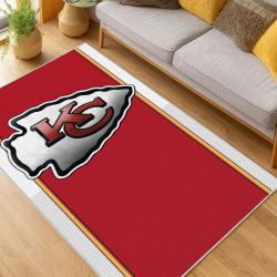 nfl kansas city chiefs football team logo sport carpet area rug home decor living room kccw154