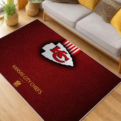 nfl kansas city chiefs football team logo sport carpet area rug home decor living room kccw157