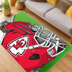 nfl kansas city chiefs football team logo sport carpet area rug home decor living room kccw160