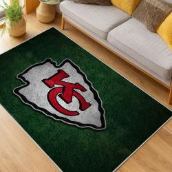 nfl kansas city chiefs football team logo sport carpet area rug home decor living room kccw163