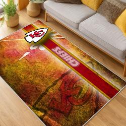 nfl kansas city chiefs football team logo sport carpet area rug home decor living room kccw165