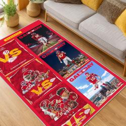 nfl kansas city chiefs football team logo sport carpet area rug home decor living room kccw166