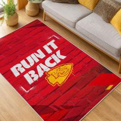 nfl kansas city chiefs football team logo sport carpet area rug home decor living room kccw170