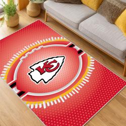 nfl kansas city chiefs football team logo sport carpet area rug home decor living room kccw173