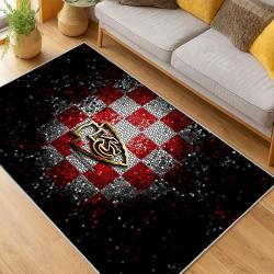 nfl kansas city chiefs football team logo sport carpet area rug home decor living room kccw175