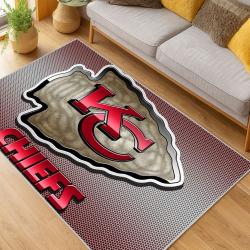 nfl kansas city chiefs football team logo sport carpet area rug home decor living room kccw176