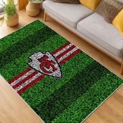 nfl kansas city chiefs football team logo sport carpet area rug home decor living room kccw177