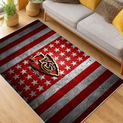 nfl kansas city chiefs football team logo sport carpet area rug home decor living room kccw179