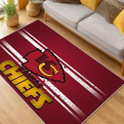 nfl kansas city chiefs football team logo sport carpet area rug home decor living room kccw182