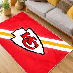 nfl kansas city chiefs football team logo sport carpet area rug home decor living room kccw184