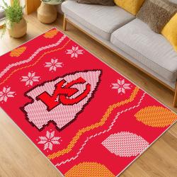 nfl kansas city chiefs football team logo sport carpet area rug home decor living room kccw188