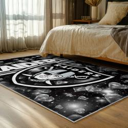 NFL Las Vegas Raiders Football Team Logo Sport Carpet Area Rug Home Decor Gift LVRW100