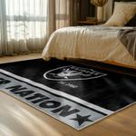 nfl las vegas raiders football team logo sport carpet area rug home decor bed room lvrw102