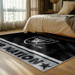 NFL Las Vegas Raiders Football Team Logo Sport Carpet Area Rug Home Decor Gift LVRW102