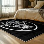 nfl las vegas raiders football team logo sport carpet area rug home decor bed room lvrw105