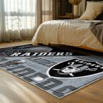 nfl las vegas raiders football team logo sport carpet area rug home decor bed room lvrw106