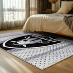 nfl las vegas raiders football team logo sport carpet area rug home decor bed room lvrw112
