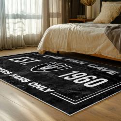 NFL Las Vegas Raiders Football Team Logo Sport Carpet Area Rug Home Decor Gift LVRW114