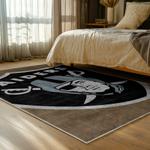 nfl las vegas raiders football team logo sport carpet area rug home decor bed room lvrw115