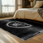 nfl las vegas raiders football team logo sport carpet area rug home decor bed room lvrw117