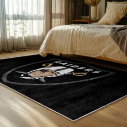 NFL Las Vegas Raiders Football Team Logo Sport Carpet Area Rug Home Decor Gift LVRW128