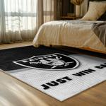 nfl las vegas raiders football team logo sport carpet area rug home decor bed room lvrw133