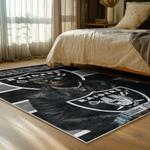 nfl las vegas raiders football team logo sport carpet area rug home decor bed room lvrw135