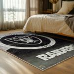 nfl las vegas raiders football team logo sport carpet area rug home decor bed room lvrw139