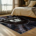 nfl las vegas raiders football team logo sport carpet area rug home decor bed room lvrw141