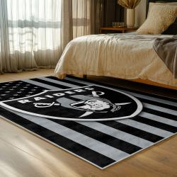 NFL Las Vegas Raiders Football Team Logo Sport Carpet Area Rug Home Decor Gift LVRW143