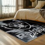 nfl las vegas raiders football team logo sport carpet area rug home decor bed room lvrw144
