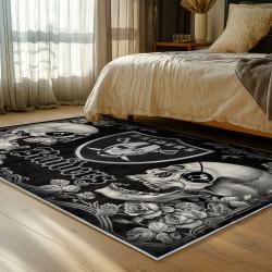 NFL Las Vegas Raiders Football Team Logo Sport Carpet Area Rug Home Decor Gift LVRW151